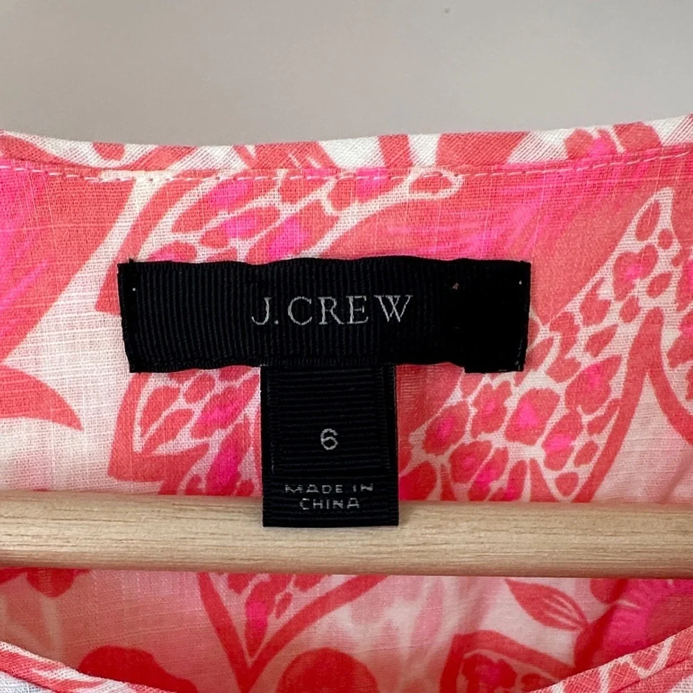 J. Crew Pink Embroidered Floral Blouse